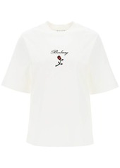 Burberry t-shirt with embroidery and flocked rose
