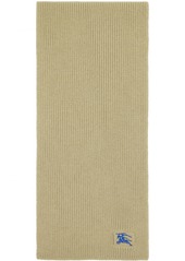 Burberry Taupe Ribbed Cashmere Scarf
