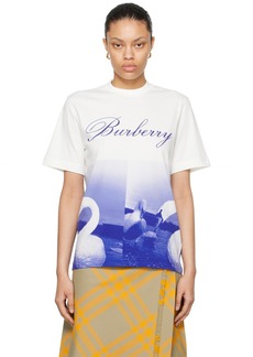 Burberry White & Blue Swan T-Shirt