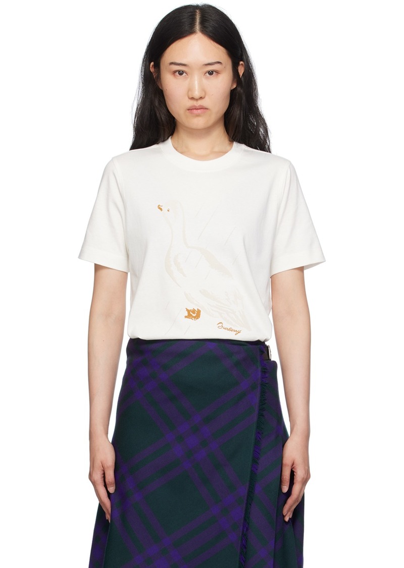 Burberry White Duck Cotton T-Shirt