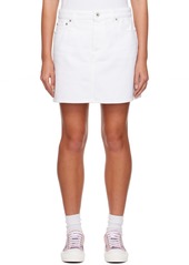 Burberry White EKD Denim Miniskirt