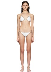 Burberry White Mata Triangle Bikini