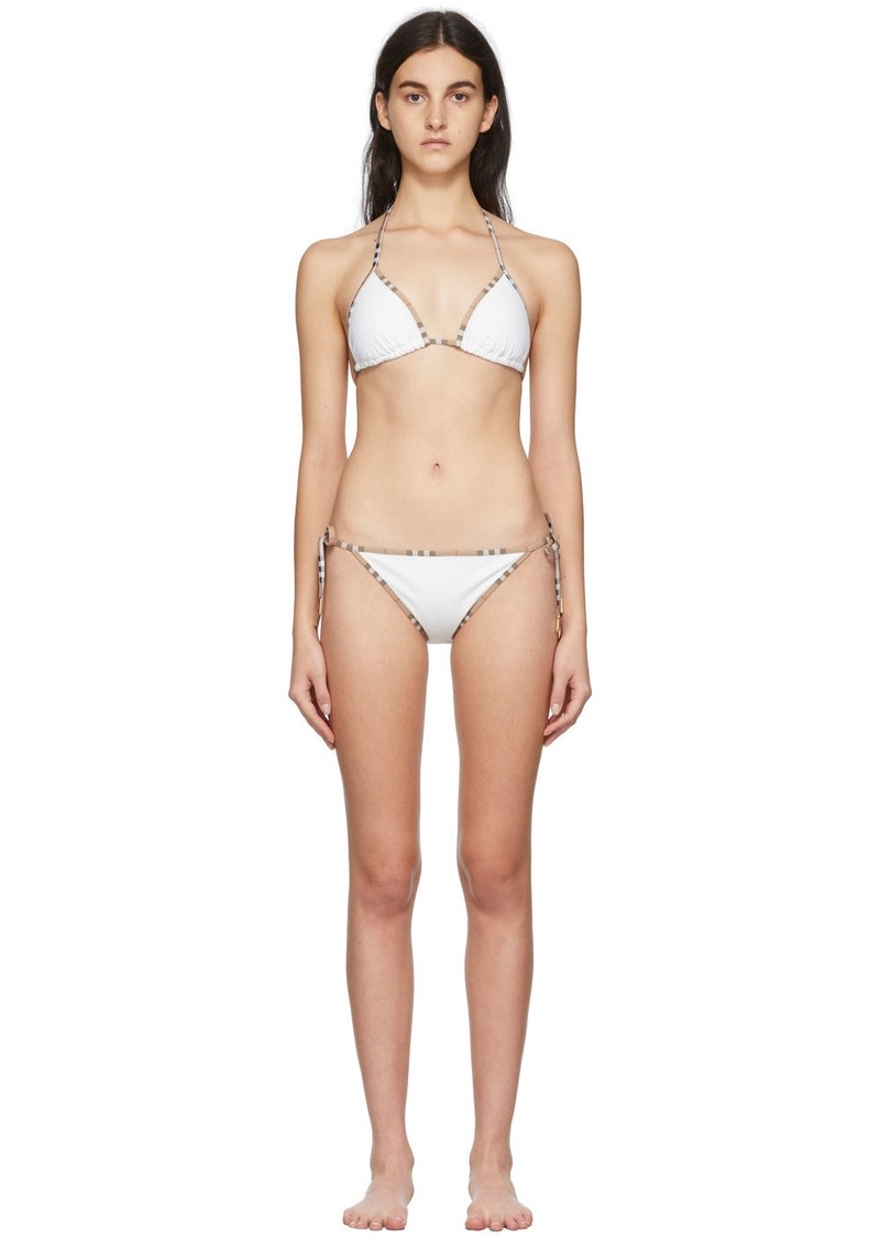 Burberry White Mata Triangle Bikini