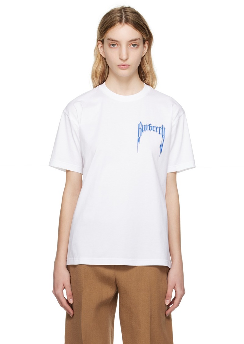 Burberry White Print T-Shirt