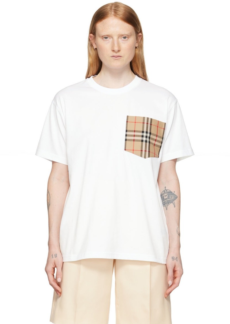 Burberry White Vintage Check T-Shirt