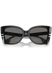 Burberry Women's Polarized Sunglasses, Meryl - Black, Check White Black