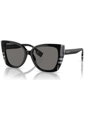 Burberry Women's Polarized Sunglasses, Meryl - Black, Check White Black