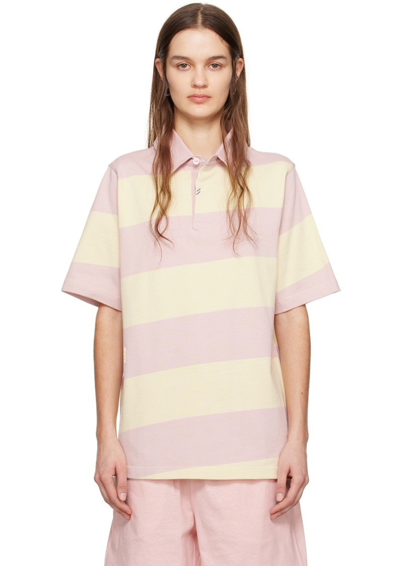 Burberry Yellow & Pink Striped Polo