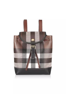 Burberry Canvas and Leather Check Micro Backpack
