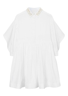 Burberry cape detail pleated dress
