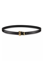 Burberry Chain Buckle Leather Belt