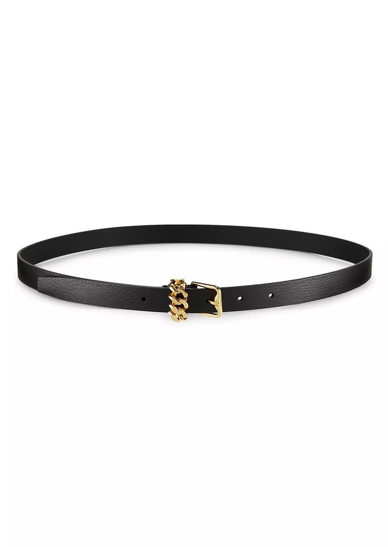 Burberry Chain Buckle Leather Belt