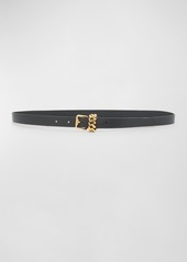 Burberry Chain Loop Leather Skinny Belt