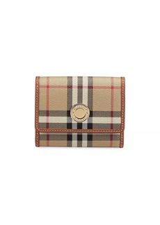 Burberry Check & Leather Trifold Wallet