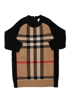 Burberry Check Cashmere & Wool Knit Dress