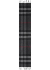 Burberry plaid-check fringed cashmere scarf