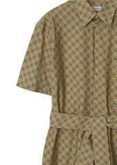 Burberry Check Cotton Belted Shirtdress