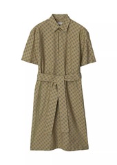 Burberry Check Cotton Belted Shirtdress