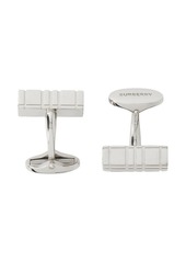 Burberry check-engraved logo cufflinks