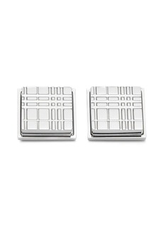 Burberry check-engraved square cufflinks