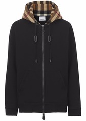 Burberry check-hood panelled hoodie