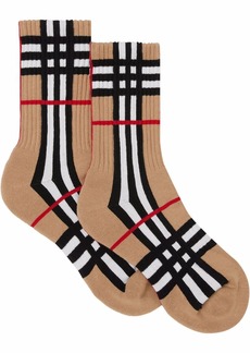 Burberry check intarsia technical stretch-cotton socks