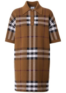Burberry check-jacquard polo shirt dress