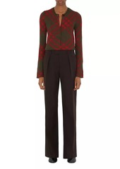 Burberry Check Mohair-Blend Cardigan