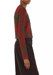 Burberry Check Mohair-Blend Cardigan