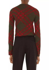 Burberry Check Mohair-Blend Cardigan