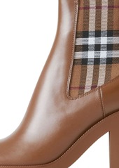 Burberry Check Panel 70mm leather ankle boots