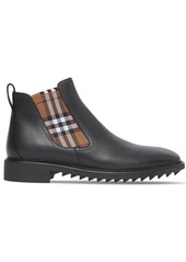 Burberry check-panel ankle boots