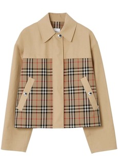 Burberry check-panel cotton jacket