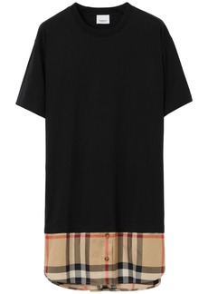 Burberry check-panel cotton T-shirt dress