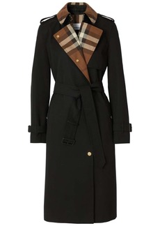 Burberry check-panel gabardine trench coat