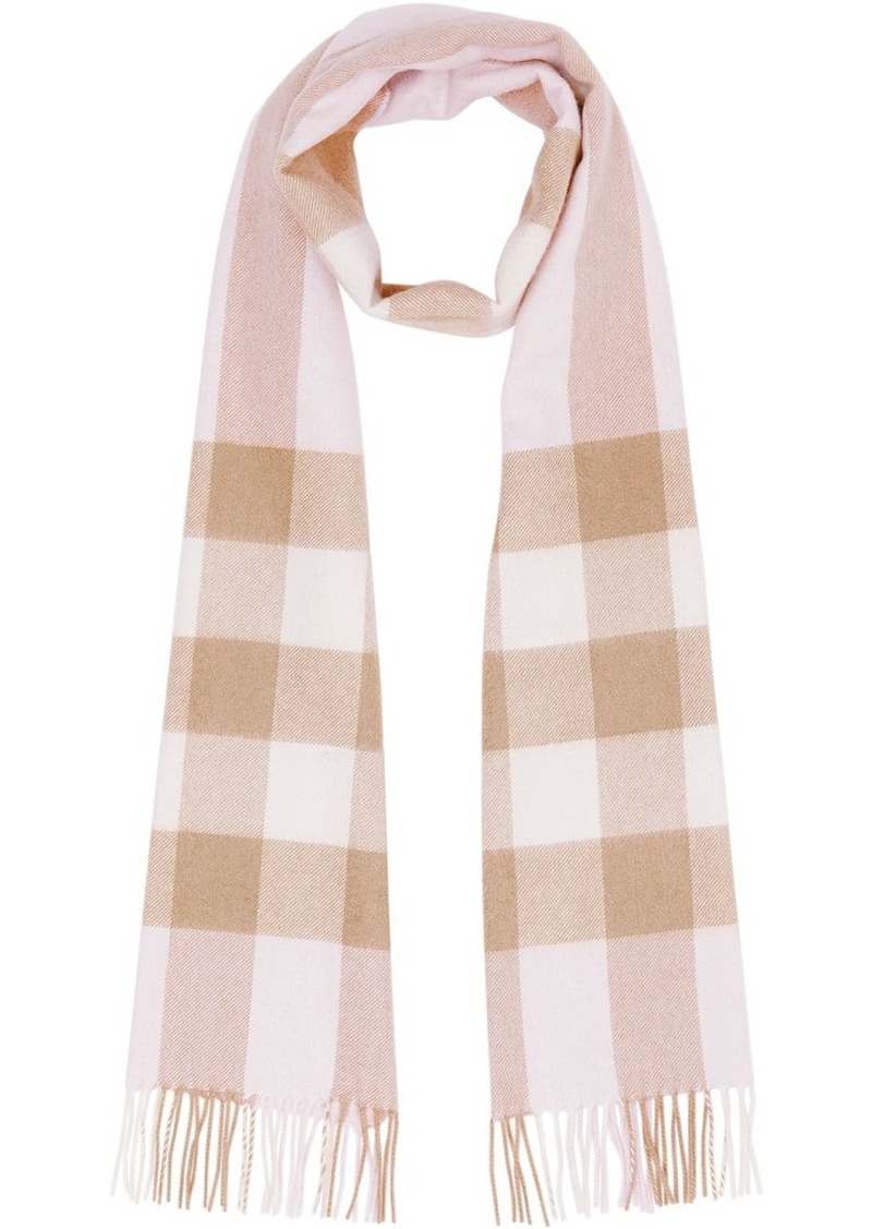 Burberry check pattern cashmere scarf