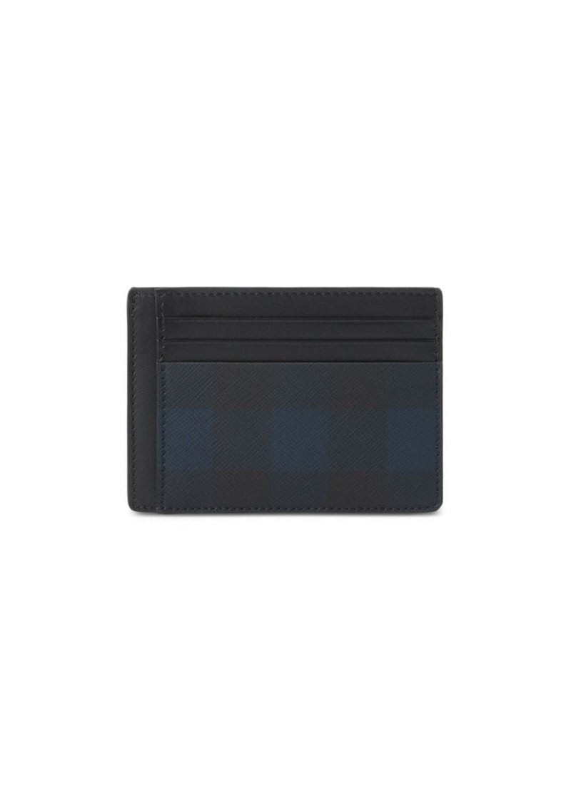 Burberry check-pattern clip card holder