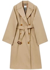 Burberry Check-pattern cotton trench coat