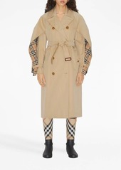 Burberry Check-pattern cotton trench coat