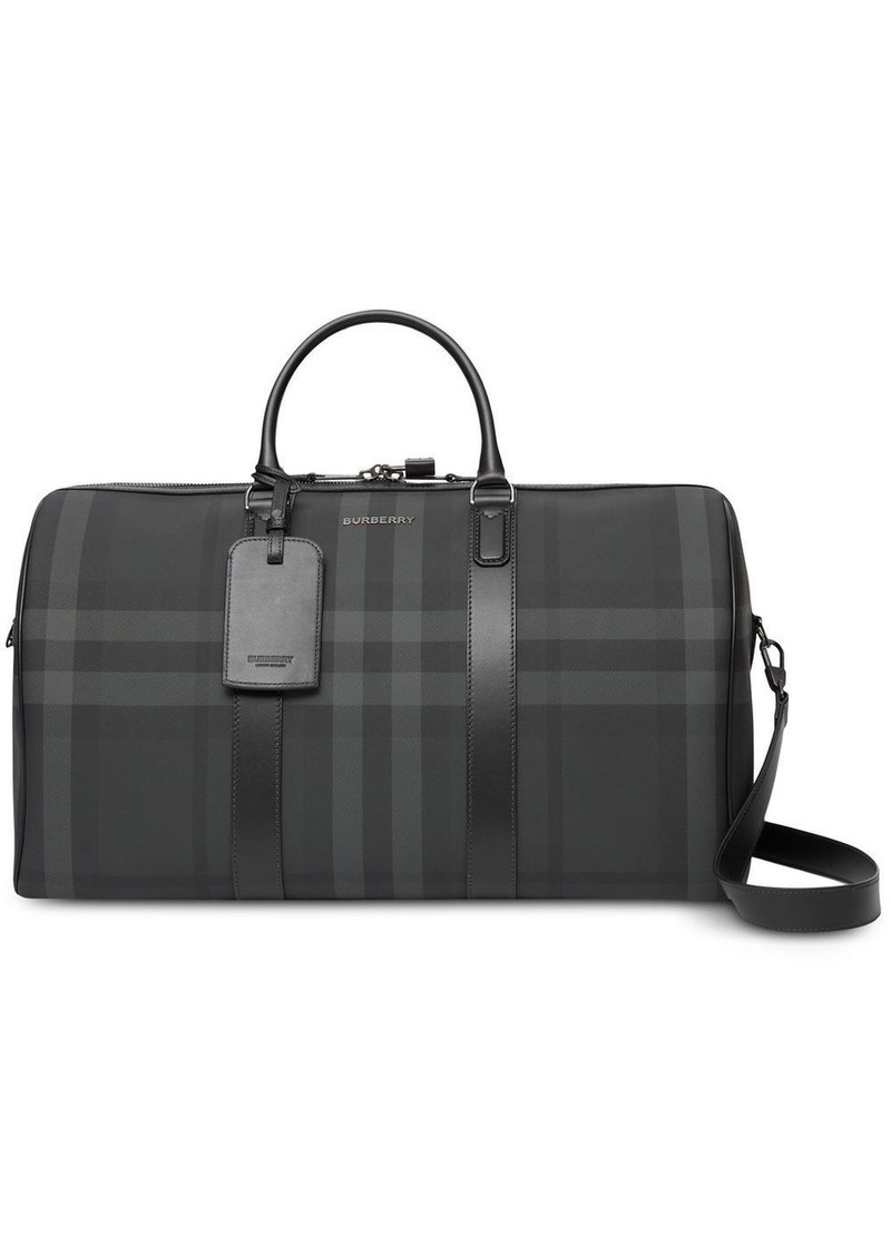 Burberry check-pattern faux-leather holdall