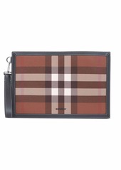 Burberry check-pattern leather pouch