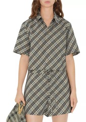 Burberry Check Poplin Boxy Shirt