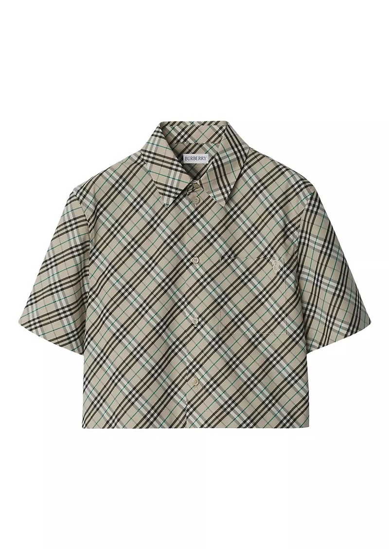 Burberry Check Poplin Boxy Shirt