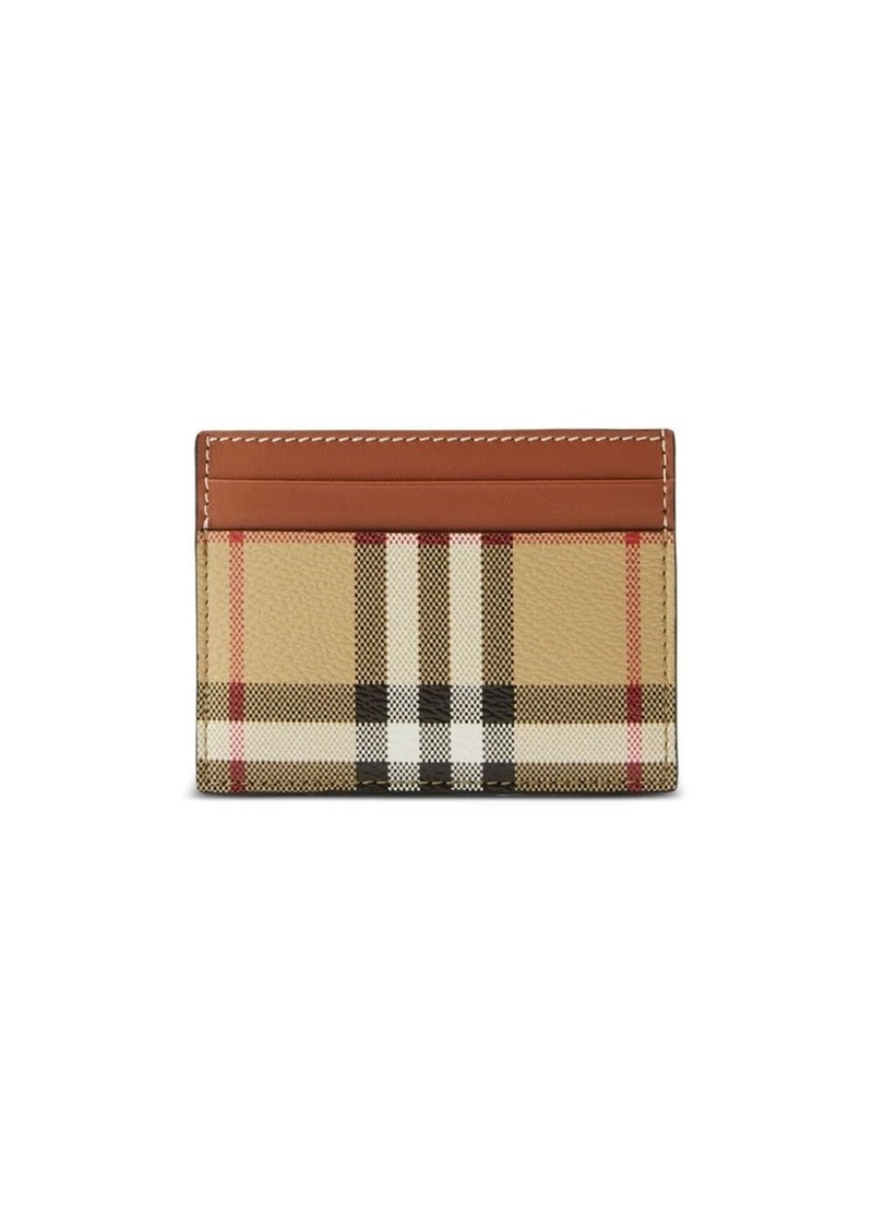 Burberry check-print leather card holder