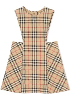Burberry check-print quilted pinafore dress