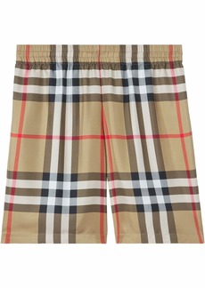 Burberry check-print silk shorts
