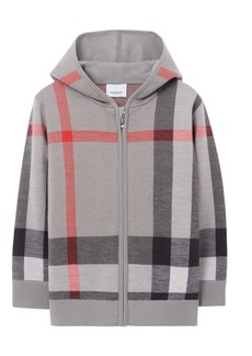 Burberry check-print wool hoodie