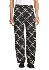 Burberry Check Straight-Leg Pants