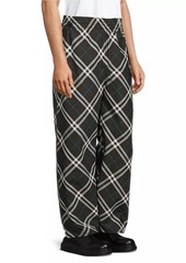 Burberry Check Straight-Leg Pants