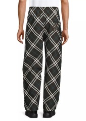 Burberry Check Straight-Leg Pants